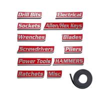 MWZBTG Étiquettes de boîte à outils, avec autocollants magnétiques pour marquage de tiroir, boîte à outils, autocollants magnétiques - Pour l'organisation et le marquage pour chariot, atelier, garage
