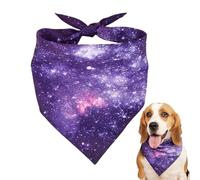MWZBTG Foulard pour Chien, Bavoir Triangulaire pour Chien - Foulard Bandana pour Chien Violet Bleu Espace | Bandanas lavables pour Chiot garçon, Foulard réglable en Triangle étoilé pour Chien, Petit