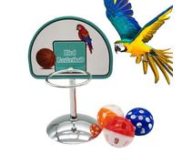 MWZBTG Jouet pour oiseaux, perruches, perroquets de taille moyenne, ballon de basket, jouet d'enrichissement d'oiseaux, avec 3 balles, stand d'enrichissement interactif d'aire de jeu pour combattre