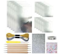 MWZBTG Kit Complet De Art en Feuille D'Aluminium avec Outils pour Créer des Décors en Relief Dorés Et Argentés, Apprendre La De Repoussé Et De Gaufrage sur Métal pour Fabriquer des Ornements