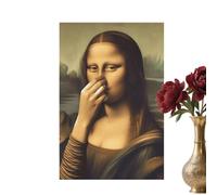MWZBTG Mona Lisa Image 30 x 40 cm Poster drôle Mona Lisa Salle de Bain Peinture Décorative Art Drôle Humour Ludique Décoration de Maison Amusante Salle de Bain Art Mural