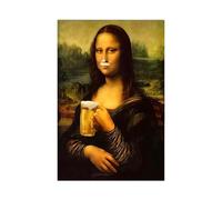 MWZBTG Mona Lisa Image 30 x 40 cm Poster drôle Mona Lisa Salle de Bain Peinture Décorative Art Drôle Humour Ludique Décoration de Maison Amusante Salle de Bain Art Mural