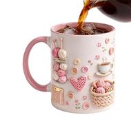 MWZBTG Mugs à café amusants - 350ml Décoration De Bureau En Céramique Crochet - Mug à Café Esthétique et Tasses à Boire,pour anniversaire Noël fête maison appartement bureau école dortoir