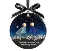 MWZBTG Ornement D'Amitié De Noël - Pendentif Arbre de Noël en Acrylique 2D - Pendentif d'Amitié en Acrylique pour Sapin - pour Extérieur Jardin Rassemblements Familiaux Fêtes Chambre Salon