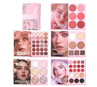 MWZBTG Palette de maquillage pour le visage | 12 couleurs de rouges à lèvres, style livre, palette d'ombres à paupières à paillettes 24 couleurs | Convient pour un rendez-vous, les voyages, les fêtes