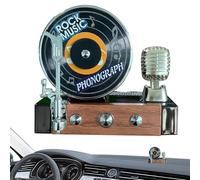 MWZBTG Record Player Car Fraineure d'air, Record Player Air Fairsed,Retro Air Frewainer Clip Venture Outlet - Décoration aromathérapie rétro créative à énergie solaire à usage automobile