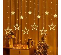 MWZEAUL Guirlande Lumineuse Etoile, 138 LED Rideau Lumineux 12 Étoiles Lumière Fenêtre Noël Intérieur Extérieur, 8 Mode Rideau Lumineux Noel pour Fenetre Noël Jardin Mariage Décoration Fêtes