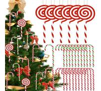 MWZEAUL Mini Sucre d'orge Décoration Sapin de Noel, Kit de 30 Canne de Bonbons, Plastique de Canne a Sucre Décoration de Noël à Suspendre, Pendentif de Noël Suspension, Rouge Blanc Vert