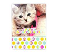 MX-3003 Grande Carte Maxi A4 Joyeux Anniversaire - Chaton Chat Mignon Félin Animal