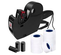 MX5500 Pistolet d'étiquettes de prix avec 5150 étiquettes autocollantes et encre supplémentaire, étiqueteuse à 8 chiffres pour magasin de détail, épicerie (noir)