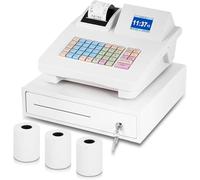 MXBAOHENG 48 touches Caisse enregistreuse électronique avec imprimante de tickets et tiroir de caisse, Système de caisse de supermarché Caisse LED pour Restaurant, café, grands marchés (En anglais)