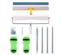 MXBAOHENG Outils de nivellement auto-nivelant de ciment 460 mm pour sols autonivelants avec manche amovible de 1,6 m de long et raclette crantée et chaussures à pointes