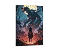 MXBFYEEB Poster décoratif sur toile avec visages de fille et dragon - Impression d'art moderne pour chambre à coucher - 40 x 60 cm