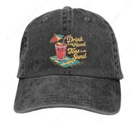 MXCBFIJG Boisson de Cocktail d’été dans ma Main Orteils dans Le Sable Casquette de Baseball Chapeau de Papa de Golf Chapeau en Coton à Profil Bas réglable Hommes Femmes