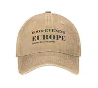 MXCBFIJG Bonsoir Eurovision Chanson Casquettes de Baseball Rétro en détresse Denim Casquette de Soleil pour Hommes Femmes Extérieur Été Casquettes Ajustables Chapeau
