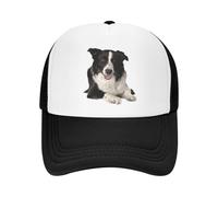 MXCBFIJG Custom Border Collie Trucker Hat Hommes Femmes Réglable Adulte Pet Chien Cadeau Casquette de Baseball Chapeau Papa en Plein Air