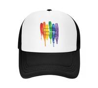 MXCBFIJG Custom Love Wins Arc-en-Ciel LGBT Casquette de Baseball pour Hommes Femmes Respirant Gay Pride Lesbienne Camionneur Chapeau en Plein air Snapback Papa Chapeaux