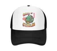 MXCBFIJG Mode Personnalisée Unisexe Appel De Cthulhu Trucker Chapeau Adulte Lovecraft Casquette De Baseball Ajustable pour Hommes Femmes Casquette De Camionneur en Plein Air