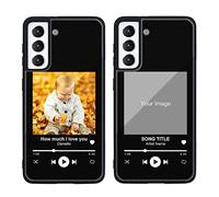 MXCUSTOM Coque Personnalisée pour Samsung Galaxy S21FE 5G, Personnalisable Anti-Rayures Verre Trempe Antichoc Souple TPU Etui Photo Image Texte Nom Cover Housse (GHS-TMP105)