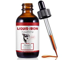 MXCZBSM Fer Liquide pour Chien 60ml - Gouttes de Fer au Complexe de polysaccharide - Formule Naturelle pour Une Absorption optimale - Soutien Contre l’anémie et la Fatigue - Délicieux goût Caramel