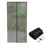 MXDHOKY 1 Pièces Noir Porte Magnétique à Rideau Anti-Mouches, Porte Moustiquaire De Balcon Magnétique Résistante Aux Insectes, Maille Bande Velcro Anti-Moustiques, Pour Salon, Porte De Terrasse