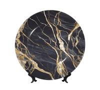 MXDLKSWPOH Assiette décorative en porcelaine anglaise de 20,3 cm avec présentoir - Assiettes décoratives en marbre - Ornements muraux en céramique - Assiette en porcelaine à suspendre pour la maison