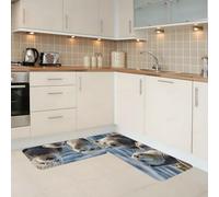 MXDLKSWPOH Lot de 2 tapis de cuisine antidérapants pour sol, loutres de mer, tapis de bureau anti-fatigue imperméables et rembourrés pour évier, buanderie, bureau, 43,2 x 74,9 cm + 43,2 x 129,9 cm