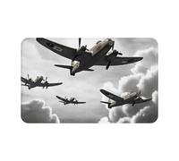 MXDLKSWPOH Paillasson de bienvenue à profil bas - Antidérapant - Lavable - Guerre mondiale - Tapis de sol - Tapis de salle de bain - Pour couloir, maison, bureau - 80 x 49 cm