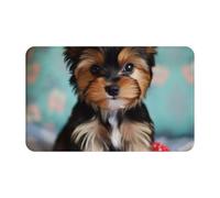 MXDLKSWPOH Paillasson de bienvenue discret antidérapant et lavable - Motif chiot yorkshire - Tapis de sol pour intérieur et extérieur - Pour couloir, maison, bureau - 80 x 49 cm