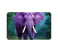 MXDLKSWPOH Paillasson discret - Antidérapant - Lavable - Motif éléphant violet - Tapis de sol - Tapis de salle de bain - Pour couloir, maison, bureau - 80 x 49 cm