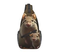 MXDLKSWPOH Sac à dos à bandoulière avec motif loup sauvage dans le feu - Sac à dos décontracté pour voyage, Mère et rats, Taille unique