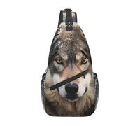 MXDLKSWPOH Sac à dos croisé à bandoulière avec inscription « Lmage of Wolf in the Snow » - Sac à dos décontracté pour voyage, Lmage of Wolf in the Snow, Taille unique
