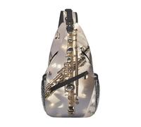 MXDLKSWPOH Sac à dos croisé sur la poitrine, sac à bandoulière Texas Bluebonnets, sac à dos décontracté, sac à dos de voyage, Musique de flûte, Taille unique