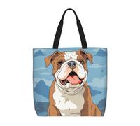 MXDLKSWPOH Sac fourre-tout réutilisable, champignons et papillons sur fond noir, grande capacité, sac à main décontracté à bandoulière, Illustration sans couture de bouledogue anglais, Taille unique