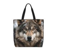 MXDLKSWPOH Sac fourre-tout réutilisable - Grande capacité - Motif Tour Eiffel - Sac à main décontracté, Lmage of Wolf in the Snow, Taille unique