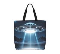 MXDLKSWPOH Sac fourre-tout réutilisable pour courses, furet poilu, grande capacité, sac à main décontracté à bandoulière, OVNI la nuit, Taille unique