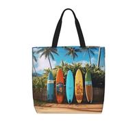 MXDLKSWPOH Sac fourre-tout réutilisable, sac à provisions motif chiens husky, grande capacité, sac à main décontracté à bandoulière, Planche de surf Surf's Up, Taille unique