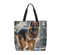 MXDLKSWPOH Sac fourre-tout réutilisable, sac d'épicerie amérindien, attrape-rêves, sacs de courses grande capacité, sac à main décontracté à bandoulière, Berger allemand, Taille unique