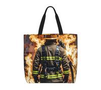 MXDLKSWPOH Sac fourre-tout réutilisable, sac d'épicerie amérindien, attrape-rêves, sacs de courses grande capacité, sac à main décontracté à bandoulière, Flamme de pompier, Taille unique