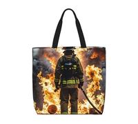 MXDLKSWPOH Sac fourre-tout réutilisable, sac d'épicerie dalmatien, sac de courses grande capacité, sac à main décontracté à bandoulière, Flamme de pompier, Taille unique