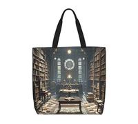 MXDLKSWPOH Sac fourre-tout réutilisable - Vert - Matrice verte - Grande capacité - Sac à main à bandoulière décontracté, Bibliothèque mystérieuse de la librairie, Taille unique