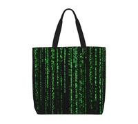 MXDLKSWPOH Sac fourre-tout réutilisable - Vert - Matrice verte - Grande capacité - Sac à main à bandoulière décontracté, Matrice verte, Taille unique