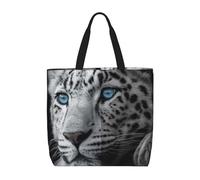 MXDLKSWPOH Sac fourre-tout réutilisable - Vert - Matrice verte - Grande capacité - Sac à main à bandoulière décontracté, Tigres noirs et blancs, Taille unique