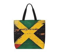 MXDLKSWPOH Sac fourre-tout réutilisable - Vert - Matrice verte - Grande capacité - Sac à main à bandoulière décontracté, Drapeau jamaïcain vintage, Taille unique