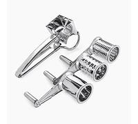 mxdmai Rotary Rape à Fromage Inoxydable- Fromage en Acier Grater Shredder Cutter Grinder avec 3 Lames du Tambour