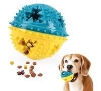 MXGRAPHIC Jouets à mâcher for Chien, grincement des Dents, balles sonores, balles de Nourriture Qui fuient, Anti-Morsure, entraînement interactif, Nettoyage des Dents(Yellow and Blue)