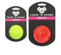 MXGRAPHIC Jouets for Chiens, Balle Couinante Et Rebondissante, Durables, Flottantes Et Élastiques, Résistants Aux Morsures, for Petits Et Grands Chiens(S Green and L Red)