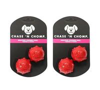 MXGRAPHIC Jouets for Chiens Mini Balle couinante Souple et Flottante à Ressort Idéal for Lancer et poursuivre Idéal for Les Petits ou Les Mini Chiens(4 Red Balls)