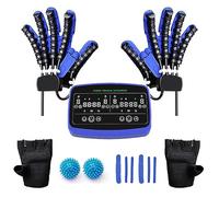 MXHACD Gants de Robot de rééducation améliorés, Deux Mains Peuvent Faire de l'exercice en même Temps, Gants de Robot de rééducation pour Fonctions Doigts et Mains(Size:XL,Color:Bleu)