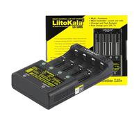 MXJFYY LiitoKala Lii-500S 18650 Chargeur de batterie rapide avec écran LCD Contrôle tactile Chargeur de batterie AA 4 emplacements avec adaptateur 12 V 3 A pour 10400 21700 Li-lion AA AAA Ni-MH Ni-CD